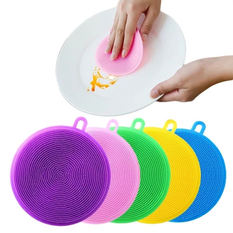 Multipurpose Silicone Dish Sponge, Kitchen Cleaning Scrubber, Silicone Dish Scrubber Multipurpose Silicone Dish Sponge, Kitchen Cleaning Scrubber, Silicone Dish Scrubber